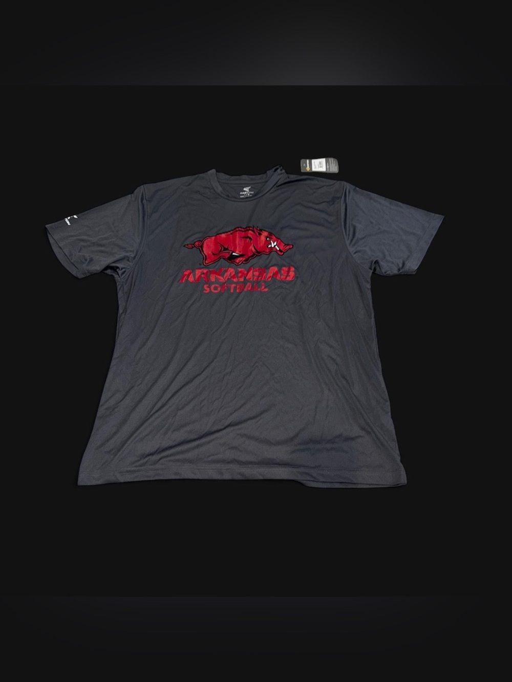 Arkansas Razorbacks Grey Short-Sleeve Softball Tee